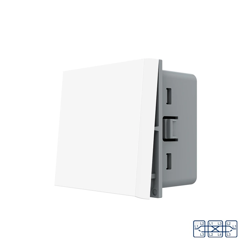 Перехресний (хрестовий) вимикач LIVOLO, білий, модуль без рамки (VL-FCMM10A-2WP)