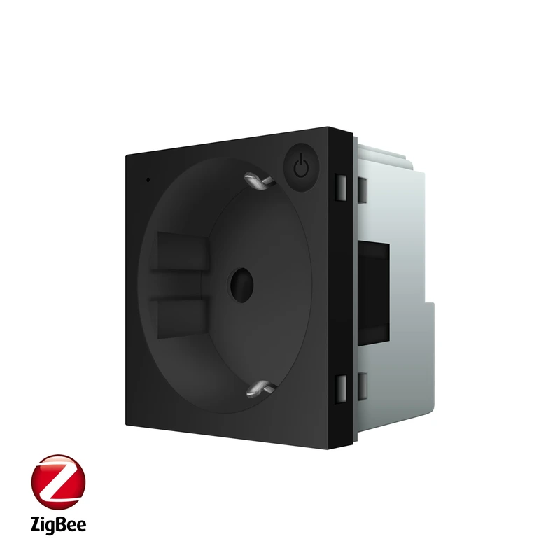 Розумна розетка LIVOLO ZigBee, з заземленням, чорна, 16А 230В, керування через Alexa / Google Home / Home Assistant, модуль (VL-FCTC16AZ-2BP)