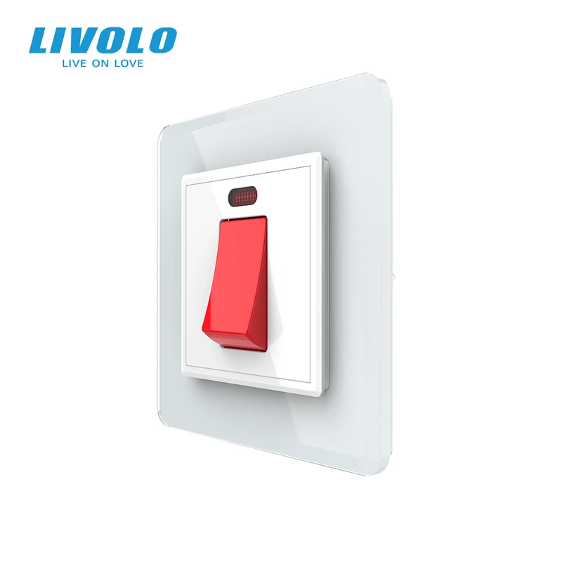 Майстер вимикач 20 ампер LIVOLO білий 2.5D скло
