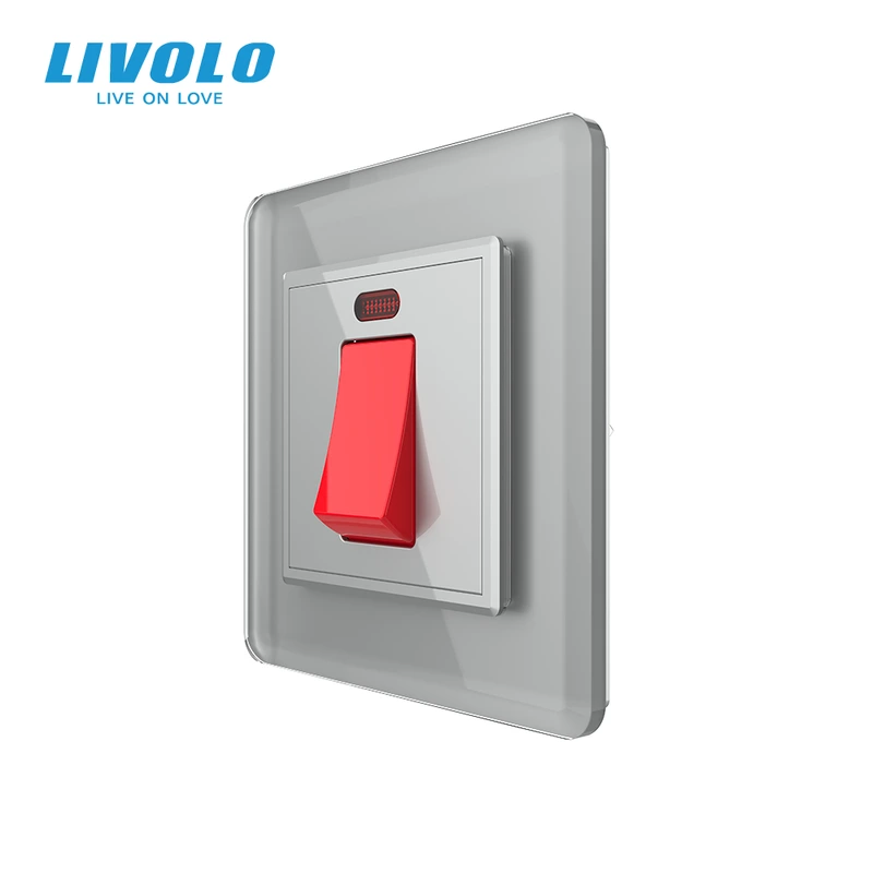 Майстер вимикач 20 ампер LIVOLO сірий 2.5D скло