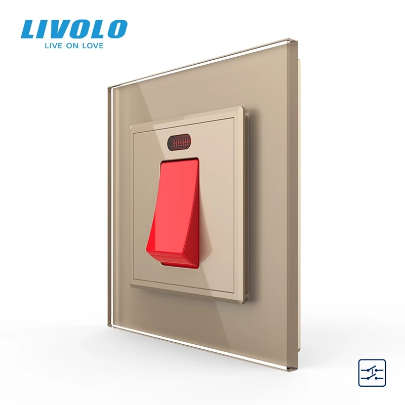 Майстер вимикач 20 ампер LIVOLO золотий матовий скло — Livolo