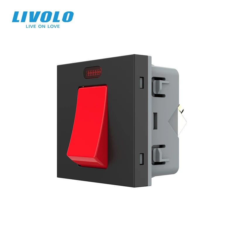 Майстер-вимикач LIVOLO, чорний, 20А 230В, модуль без рамки (VL-FCMKV20A-2BP) — Livolo