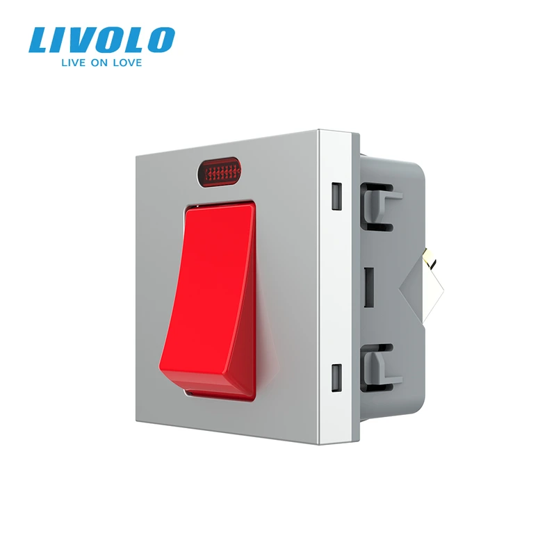 Майстер-вимикач LIVOLO, сірий, 20А 230В, модуль без рамки (VL-FCMKV20A-2IP) — Livolo