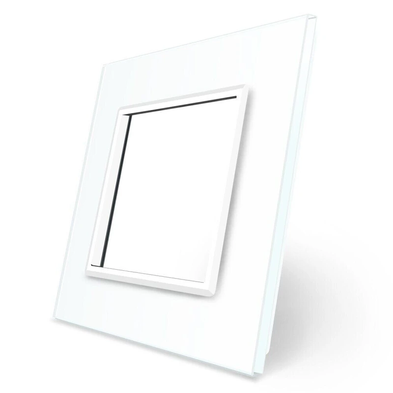Рамка 1-постова LIVOLO, загартоване скло, біла, 80×80 мм (VL-P7E-2W) (VL-P7E-2W)