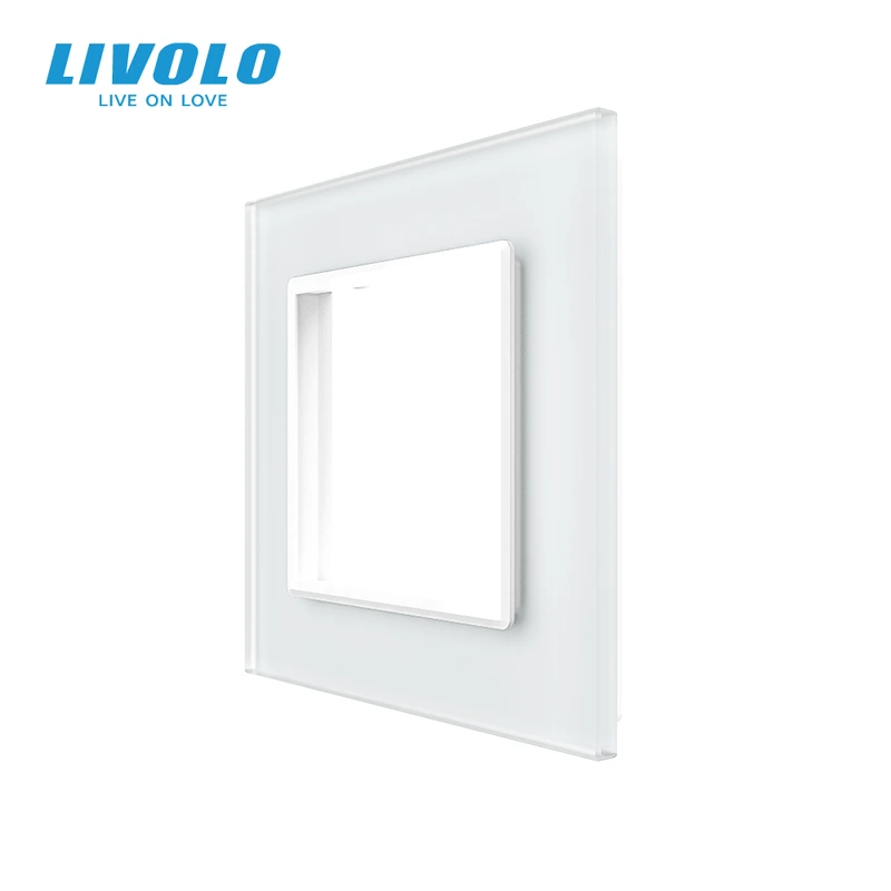Рамка 1-постова LIVOLO, загартоване скло, біла матова, 80×80 мм (VL-P7E-2WS06)