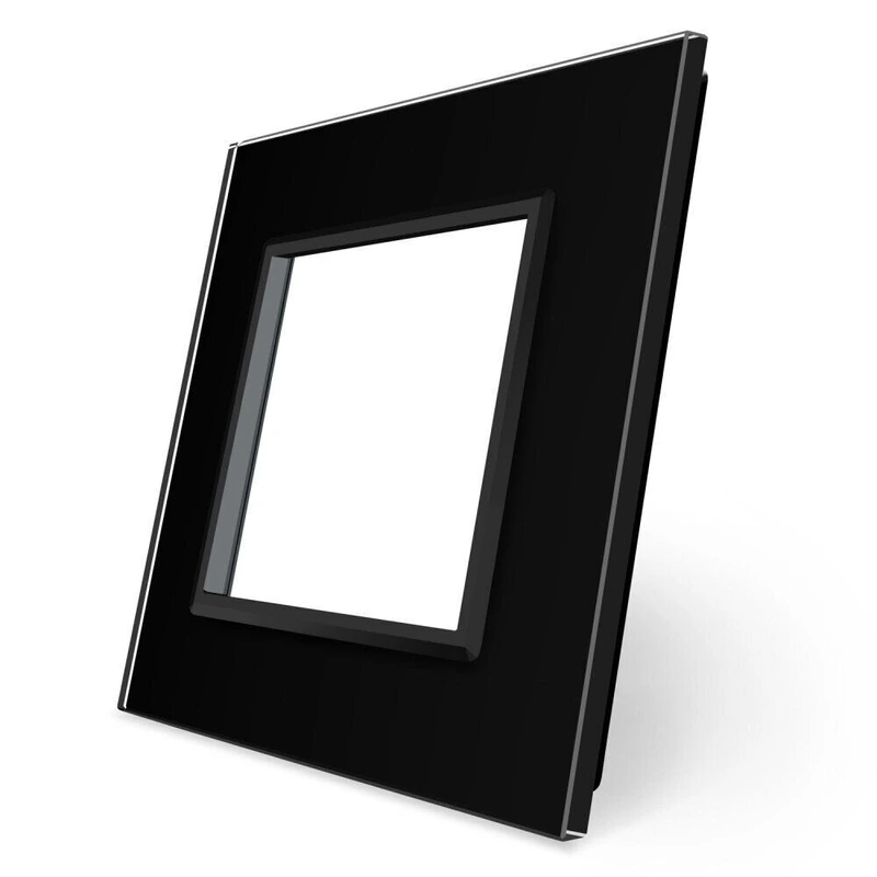 Рамка 1-постова LIVOLO, загартоване скло, чорна, 80×80 мм (VL-P7E-2B) (VL-P7E-2B)