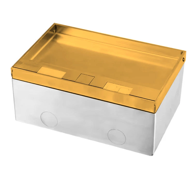 Розетка підлогова LIVOLO, прихованого монтажу, 2 розетки, USB-A та USB Type-C 36 Вт, нержавіюча сталь, золота