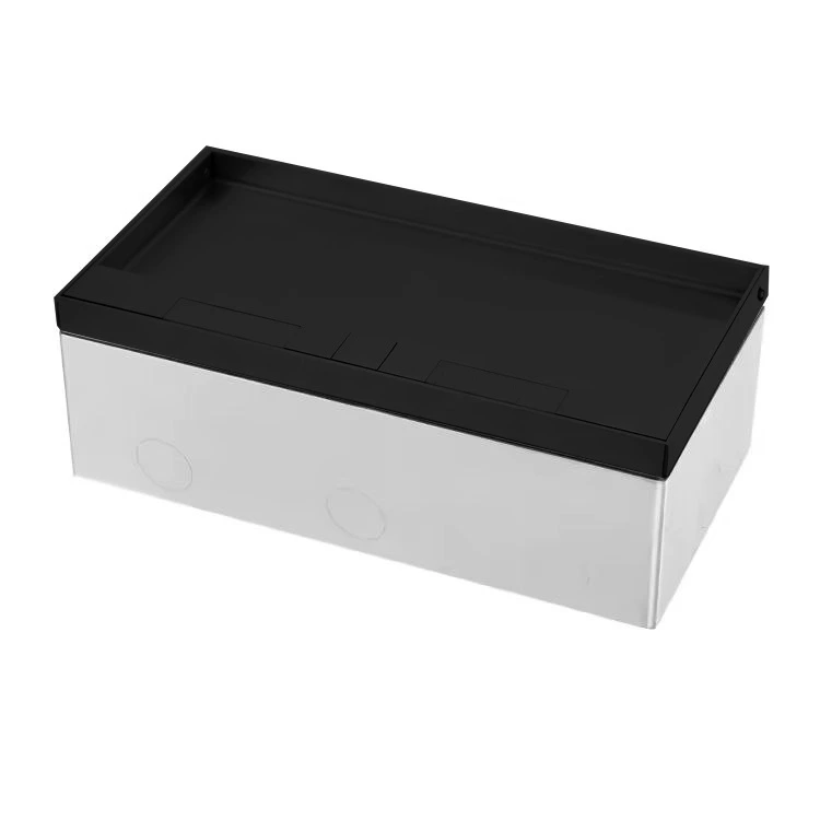 Розетка підлогова LIVOLO, прихованого монтажу, 3 розетки, USB-A та USB Type-C 36 Вт, нержавіюча сталь, чорна