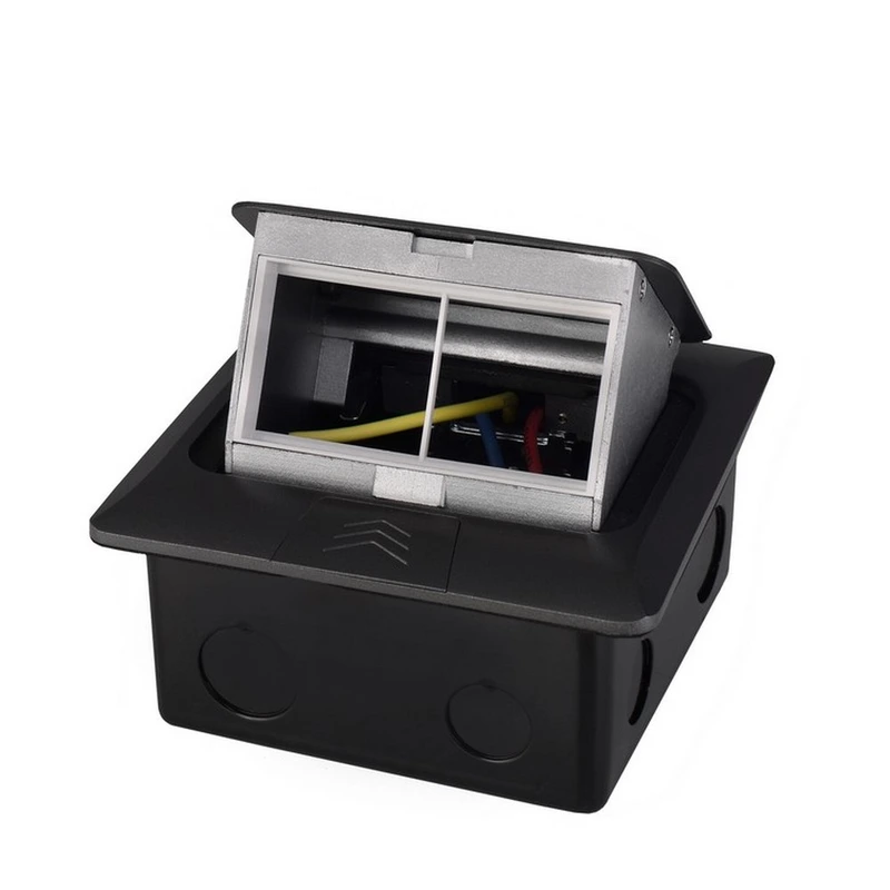 Розетка підлогова LIVOLO з USB та HDMI, вбудована, IP44, плавне відкриття, алюміній, сіра