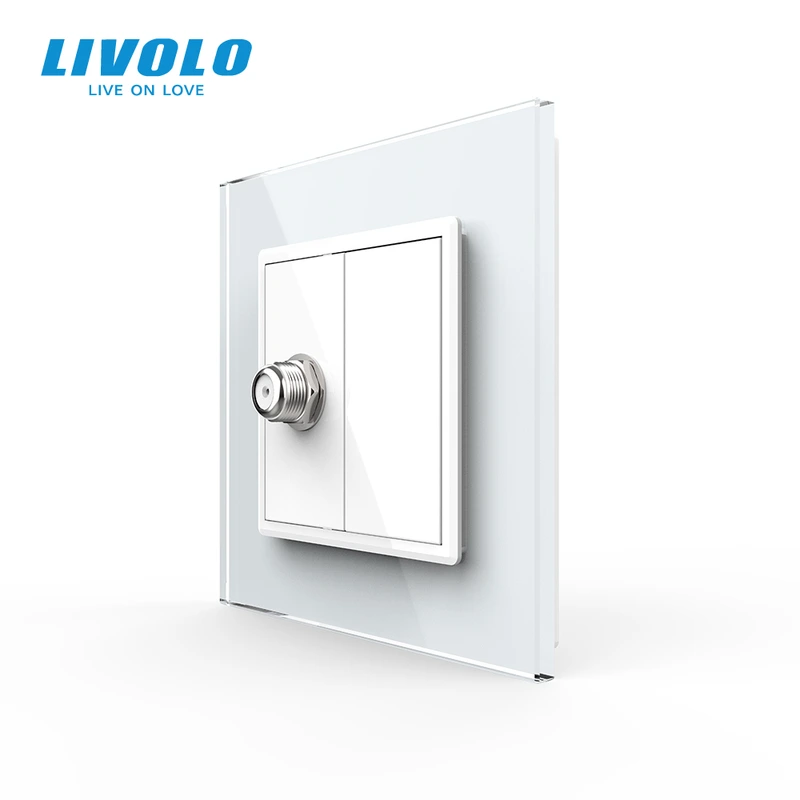 Розетка супутникова SAT LIVOLO біла 2.5D скло