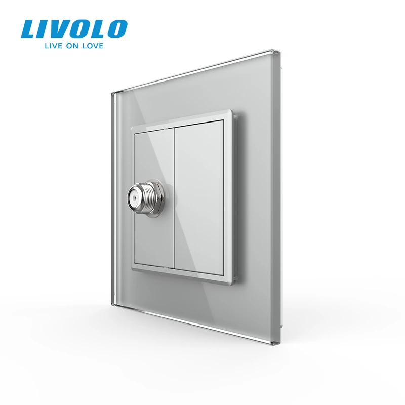 Розетка супутникова SAT LIVOLO сіра 2.5D скло