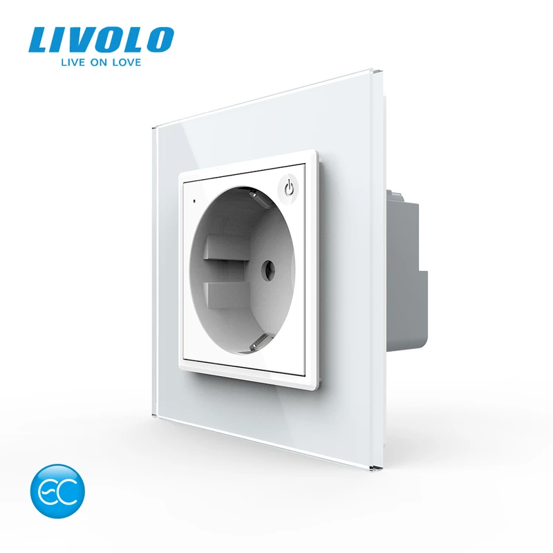 Розумна розетка EC з заземленням Livolo білий (VL-M7FCTC16AZ2-2WP)