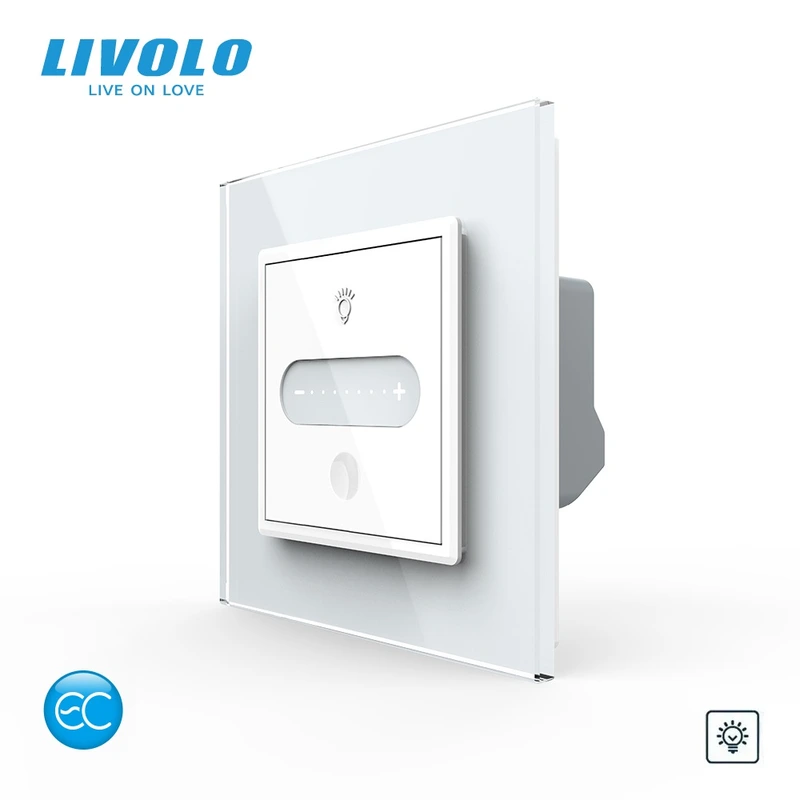 Розумний сенсорний димер слайдер EC LIVOLO білий 2.5D скло