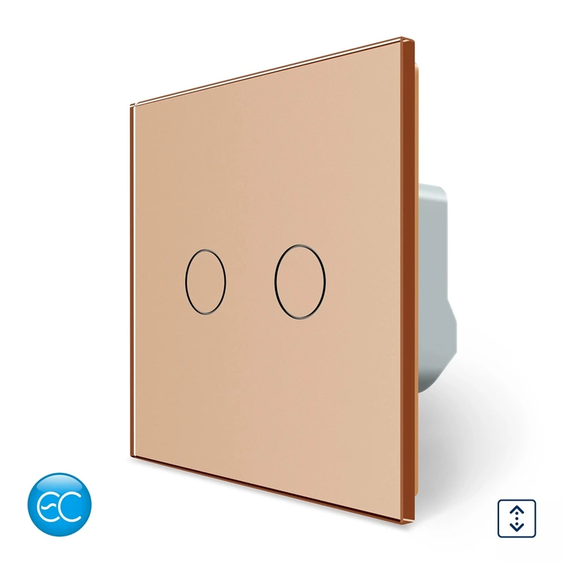 Розумний сенсорний вимикач для ролет LIVOLO золотий 2.5D скло
