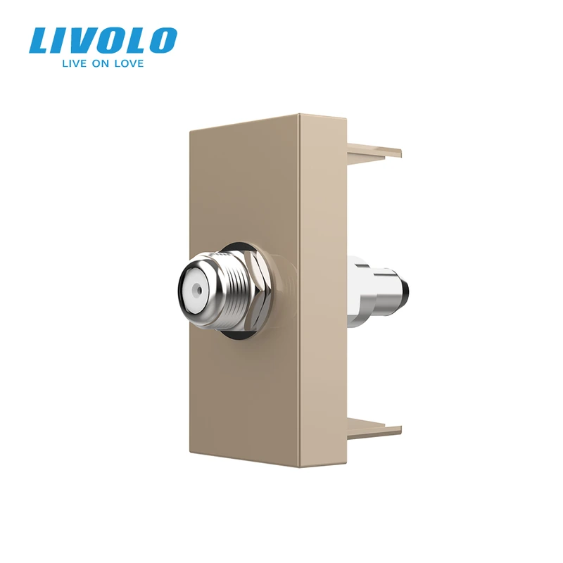 Супутникова розетка SAT LIVOLO, золота, модуль 0.5 поста, для ресивера / антени (VL-FCSL-1AP)