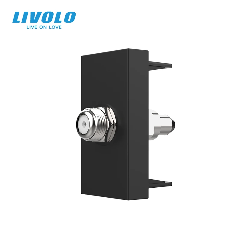 Супутникова розетка SAT LIVOLO, чорна, модуль 0.5 поста, для ресивера / антени (VL-FCSL-1BP)