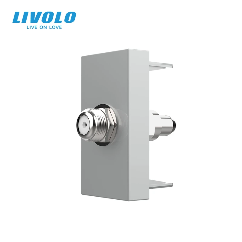 Супутникова розетка SAT LIVOLO, сіра, модуль 0.5 поста, для ресивера / антени (VL-FCSL-1IP)