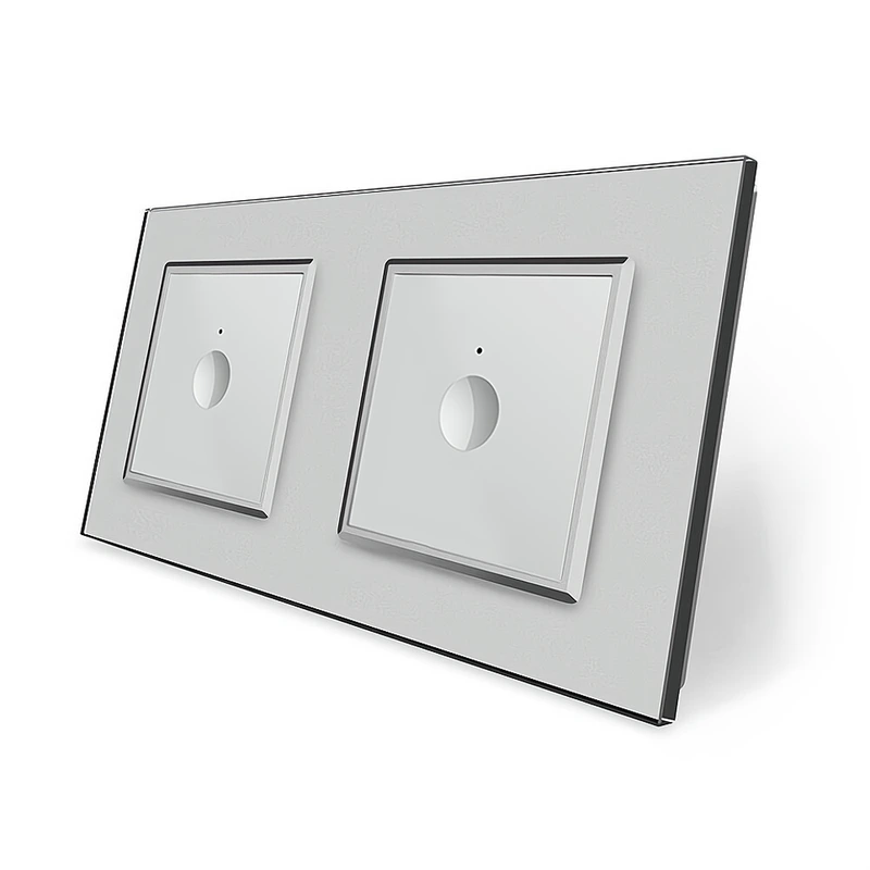 Сенсорний вимикач Sense 2 сенсора (1-1) Livolo сірий скло (VL-C7FC1/FC1-4IP) (VL-C7FC1IP/FC1IP-4IP) — Livolo