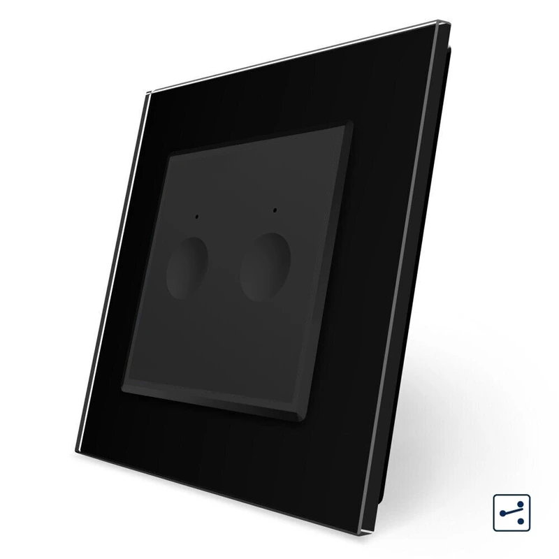 Сенсорний прохідний/перехресний вимикач Sense 2 сенсора Livolo чорний (722000412)