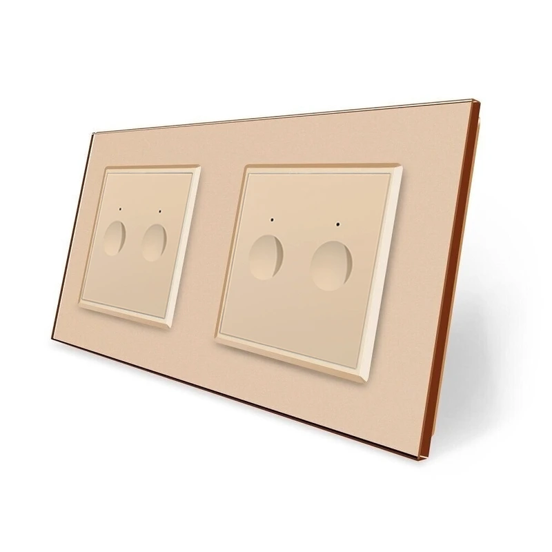 Сенсорний вимикач Sense 4 сенсора (2-2) Livolo золотий скло (VL-C7FC2/FC2-4AP) (VL-C7FC2AP/FC2AP-4AP)