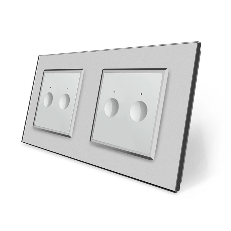 Сенсорний вимикач Sense 4 сенсора (2-2) Livolo сірий скло (VL-C7FC2/FC2-4IP) (VL-C7FC2IP/FC2IP-4IP) — Livolo