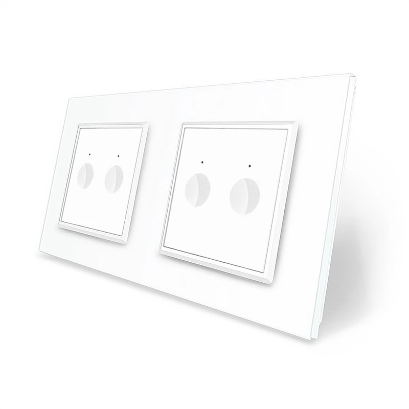 Сенсорний вимикач Sense 4 сенсора (2-2) Livolo білий скло (VL-C7FC2/FC2-4WP)