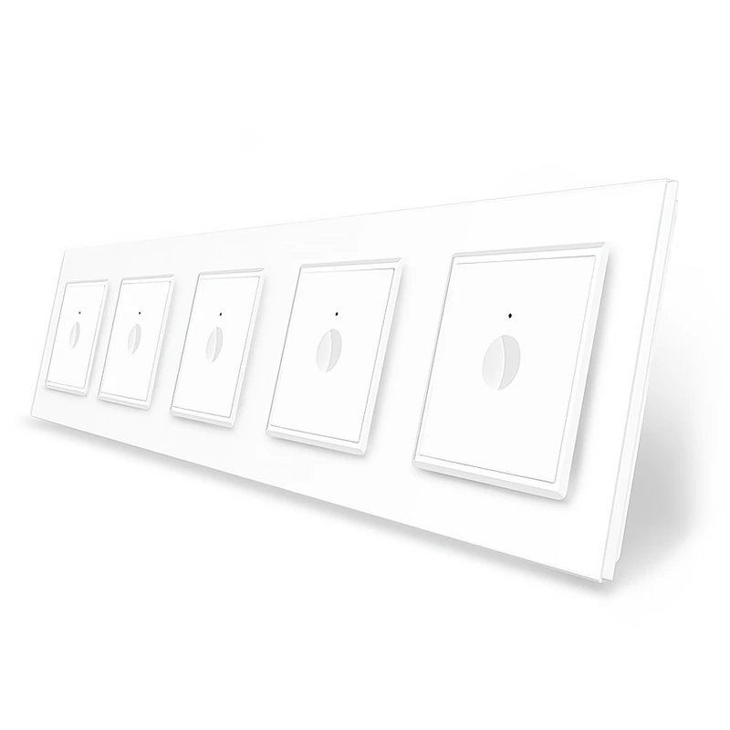 Сенсорний вимикач Sense 5 сенсорів (1-1-1-1-1) Livolo білий скло (VL-C7FC1/FC1/FC1/FC1/FC1-10WP)