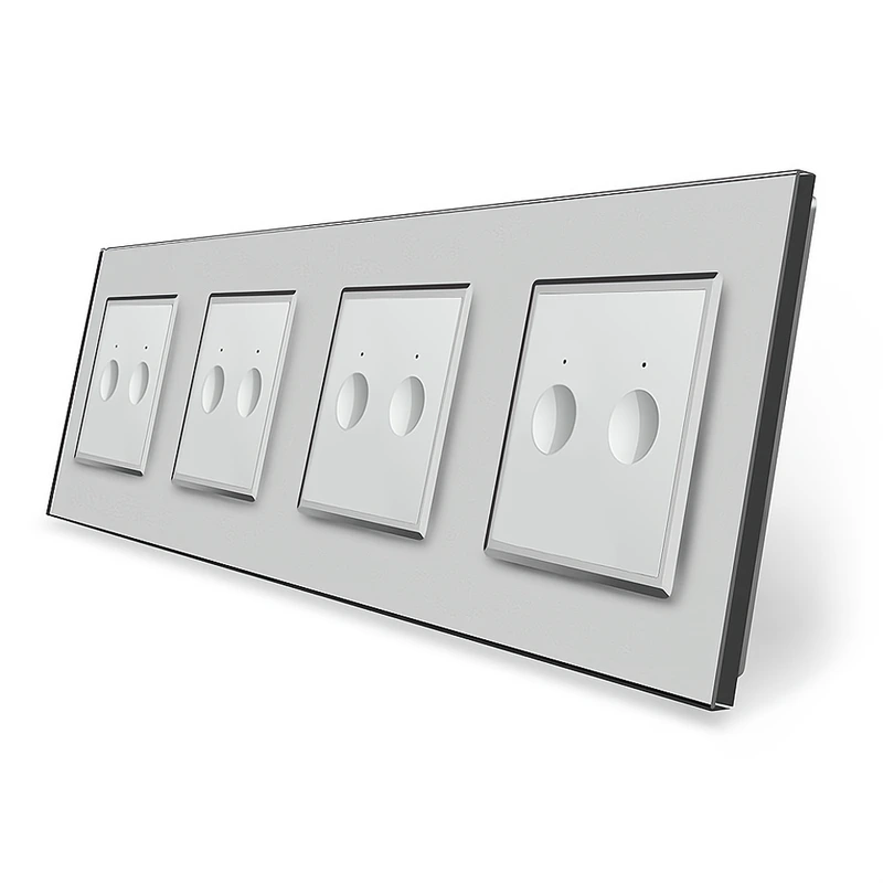 Сенсорний вимикач Sense 8 сенсорів (2-2-2-2) Livolo сірий скло (VL-C7FC2/FC2/FC2/FC2-8IP)