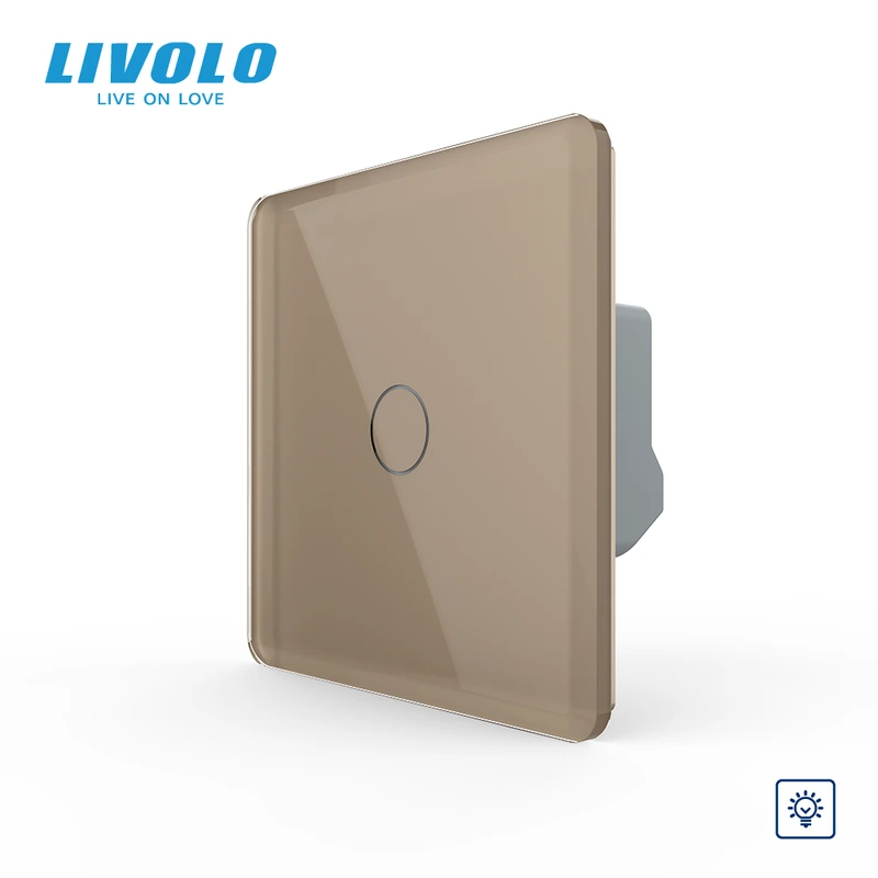 Сенсорний диммер 1 сенсор LIVOLO золото 2.5D скло