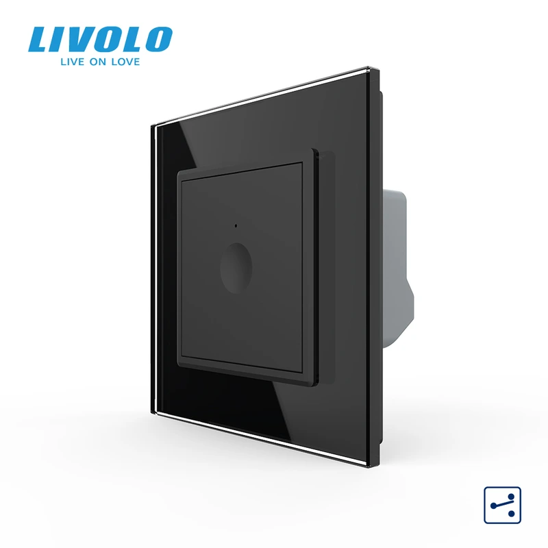 Сенсорний прохідний/перехресний вимикач Sense 1 сенсор Livolo чорний (722000312) — Livolo