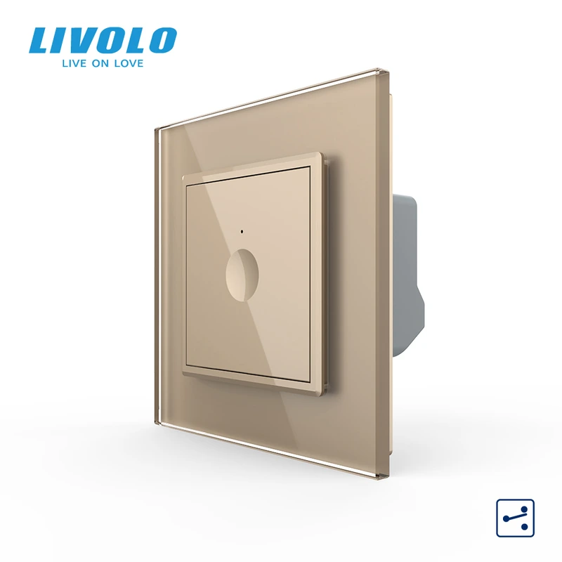 Сенсорний прохідний/перехресний вимикач Sense 1 сенсор Livolo золото (722000313) — Livolo