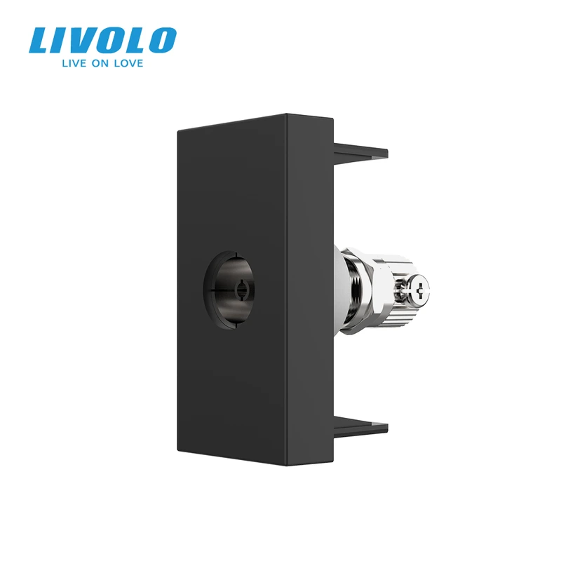 Телевізійна розетка LIVOLO, чорна, модуль 0.5 поста, TV гніздо для антени / ресивера (VL-FCTV-1BP) (VL-FCTV-1BP)