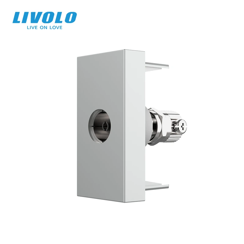 Телевізійна розетка LIVOLO, сіра, модуль 0.5 поста, TV гніздо для антени / ресивера (VL-FCTV-1IP) (VL-FCTV-1IP)