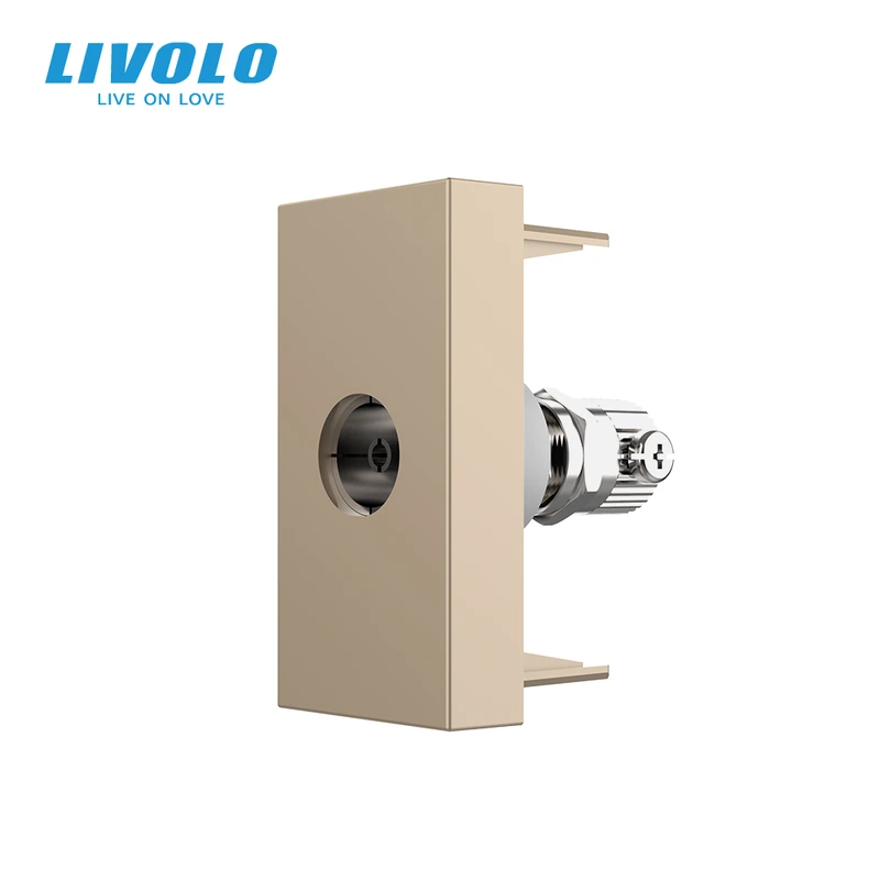 Телевізійна розетка LIVOLO, золота, модуль 0.5 поста, TV гніздо для антени / ресивера (VL-FCTV-1AP) (VL-FCTV-1AP)