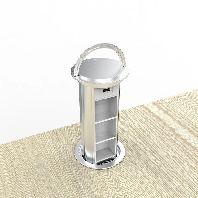 Пуста потрійна висувна розетка з USB Livolo срібний (VL-SHS021-S)