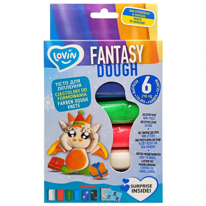 Набір для ліплення з тіста "Fantasy Dough" 41241, 6 кольорів — Lovin