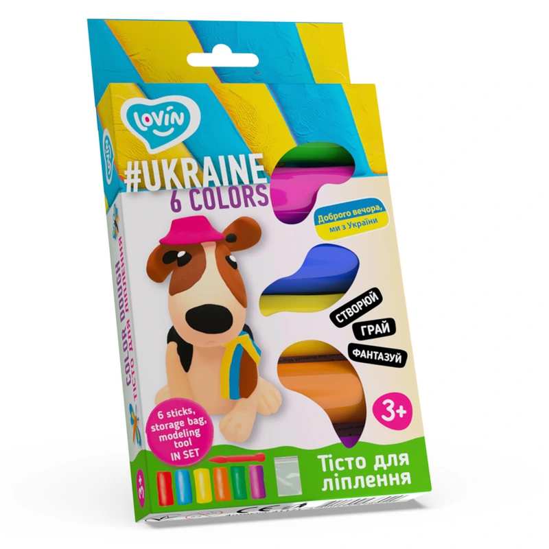 Набір для ліплення з тістом Асорті 6 кольорів #Ukraine TM Lovin 41171 — Lovin