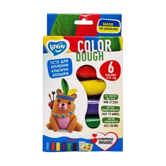 Набір тіста для ліплення "Color" ТМ Lovin 41175, 6 кольорів по 35 г — Lovin