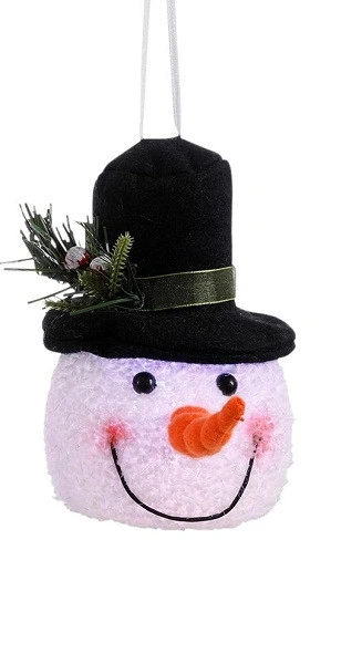 Фігурка декоративна "Сніговик", 14 см., "Luca Lighting", чорний капелюх