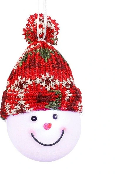 Фігурка декоративна "Сніговик", діам.7,5 см., "Luca Lighting", червона, зелена