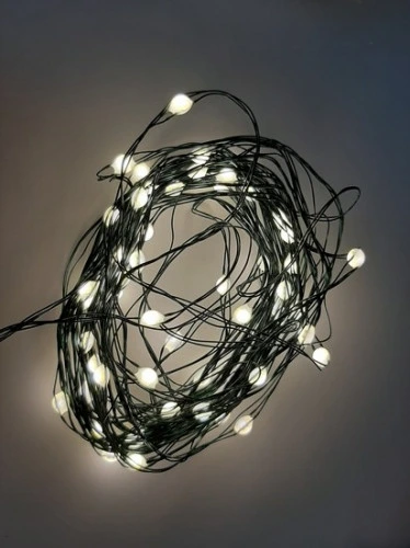 Гірлянда "Струна" зелена, "Luca Lighting", 13 м, колір теплий білий