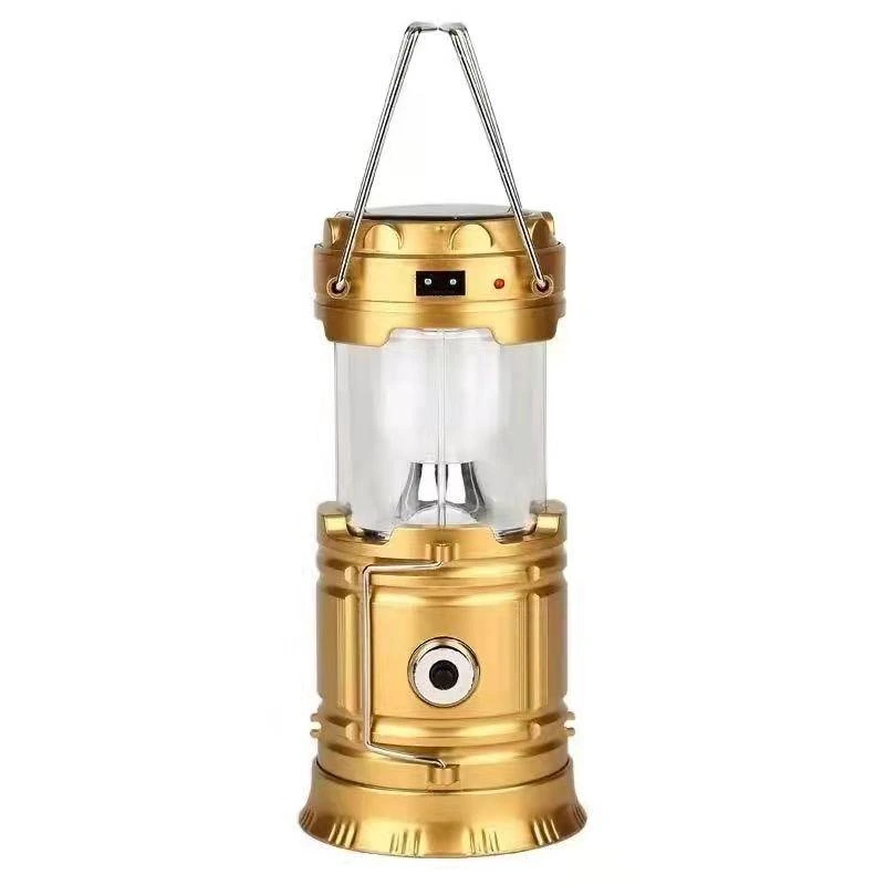 Ліхтар кемпінговий світлодіодний 36 Вт з USB зарядкою, ручкою та підвісом • Світильник туристичний HP-DT-1GOLD — Lugi