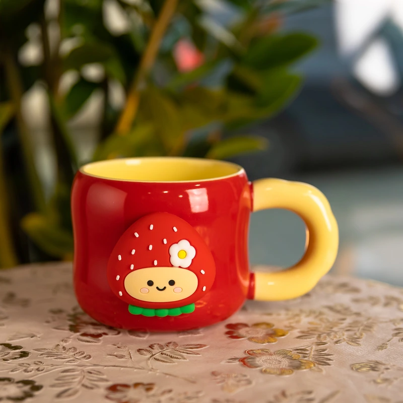 Чашка порцелянова з магнітом Поулиниця 400 (мл) подарункова кружка прикольна чашка для дітей на подарунок Червоний з жовтим — Lugi