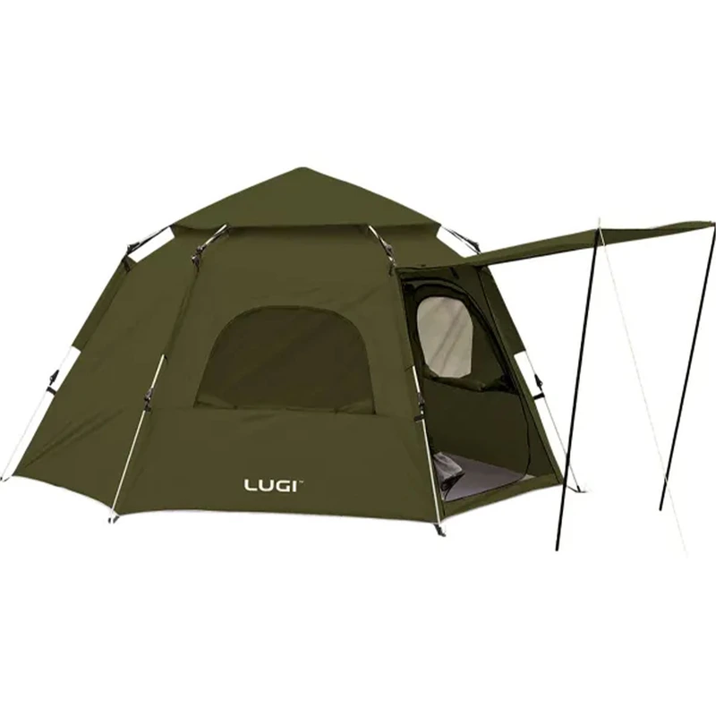 Намет автоматичний 3 місний 240×210×130 (см) кемпінговий з тентом туристичний палатка Camping Lugi LU-020 — Lugi
