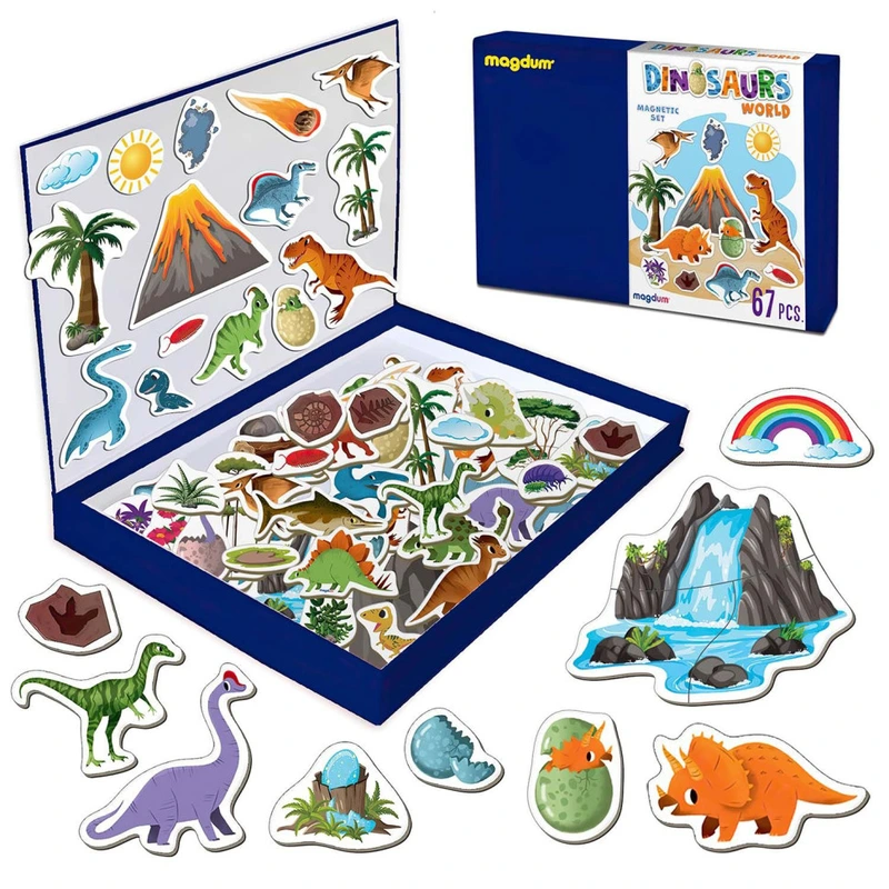 Набір магнітів Світ динозаврів Велика магнітна історія ML4032-04 EN 67 магнітів — Magdum