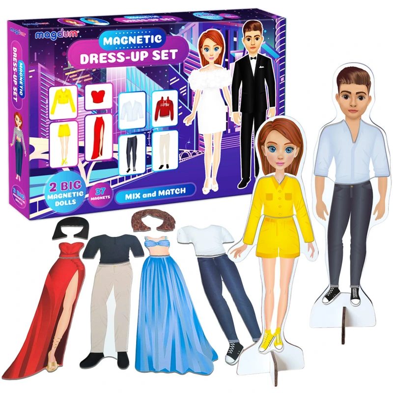 Настільна магнітна гра "Magnetic dolls" ML4032-09 EN 2 магнітні ляльки та 37 магнітів — Magdum