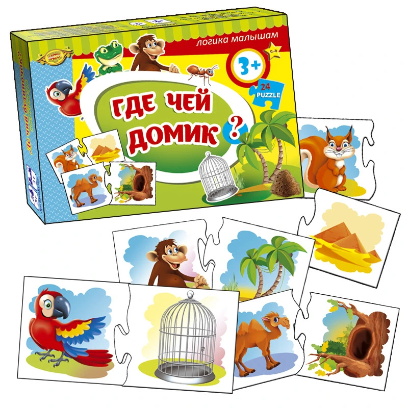 Дитяча гра-пазл "Де чий будиночок?" MKM0330, 24 деталі — Майстер