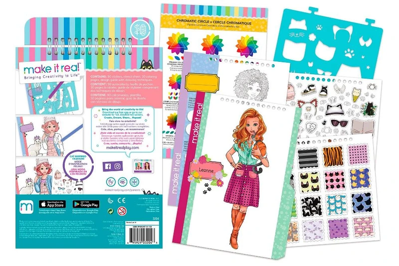 Make it Real: Блокнот з трафаретами для створення модних колекцій «Мила кішечка»