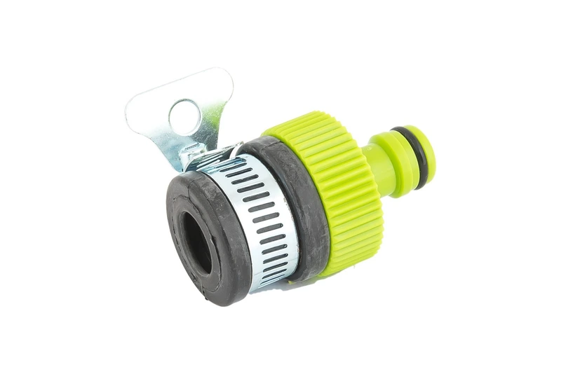 Адаптер під кран MASTERTOOL ½"-¾" з ущільнювачем та хомутом 92-9328