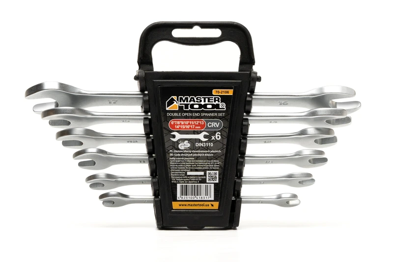 Ключі ріжкові MASTERTOOL SATIN FINISH набір 6 шт (6–17 мм) CrV DIN 3110 70-2106